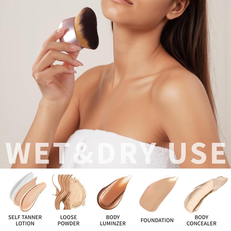 LIALTK Extra Large Makeup Brush & Self Tanning Brush For Self Tanner，For Foundation，Arms And Legs makeup&Bronzer Blend, Body Makeup,Face&Back Makeup - Easy Use, Wet/Dry Use (Black) - Image 3